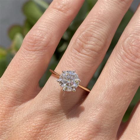 Liv (2ct) Round Moissanite Engagement Ring in 2025 | Round moissanite ...