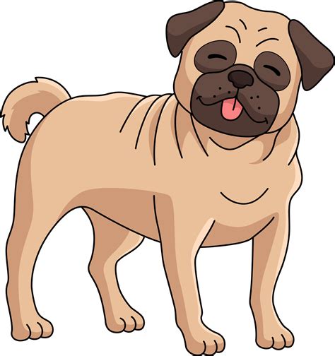 Pug Dog Cartoon Colored Clipart Illustration 10789314 Vector Art at ...