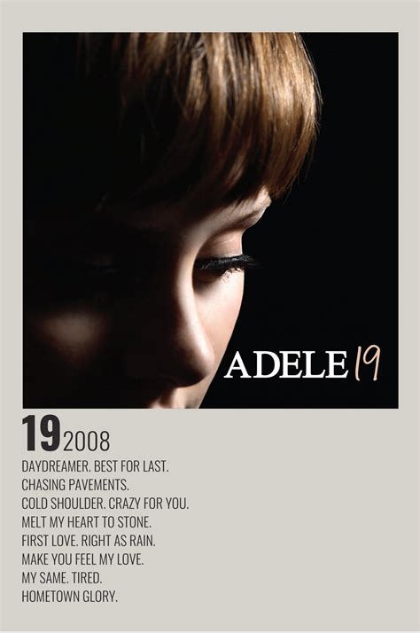 19 by Adele | Album Wall Art | Adele albums, Music poster ideas, Music poster design