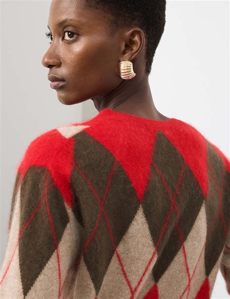 Merino Wool Rich Brushed Argyle Jumper with Cashmere | Autograph | M&S