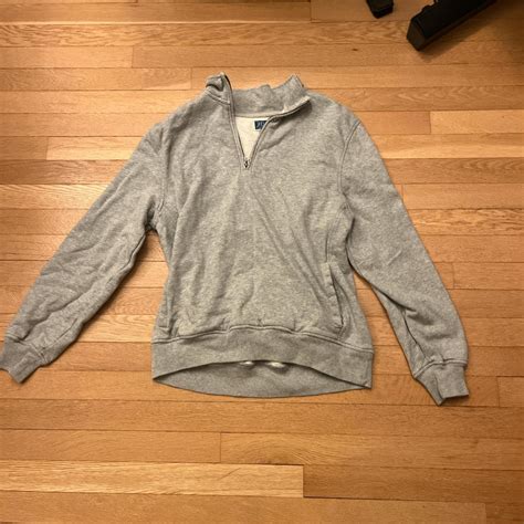 Really nice gray vintage j crew quarter zip Tagged... - Depop