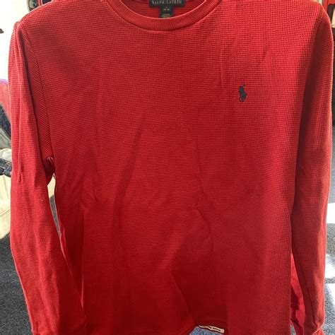 Red Polo Ralph Lauren Long Sleeve Shirt Beautiful... - Depop
