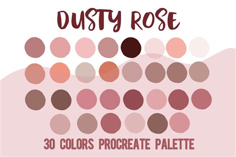 Procreate Color Palette Dusty Rose Graphic by Chubby Design · Creative ...