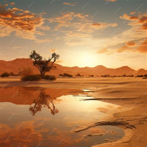 Premium AI Image | Desert mirage mirage nature background photos