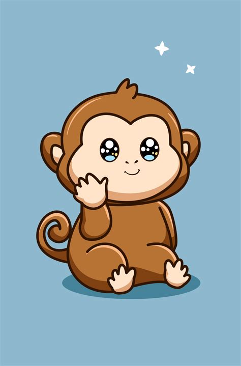a cute and funny monkey animal cartoon illustration 2156887 Vector Art ...