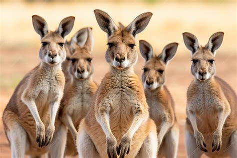 Premium AI Image | a group of kangaroos standing next to each other