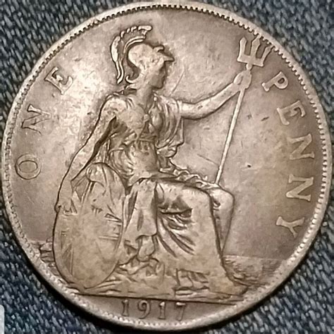 United Kingdom 1 Penny 1917 VG - For Sale, Buy Now Online - Item #636263