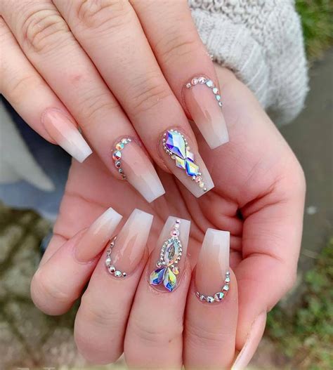 Acrylic Nail Designs With Rhinestones at Jill Deleon blog