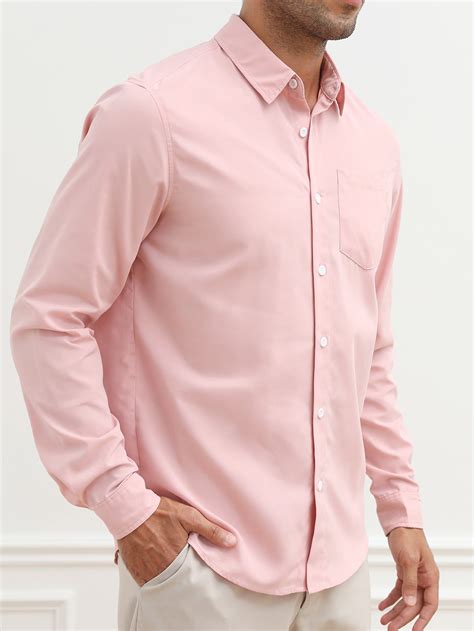 Manfinity Basics Loose Fit Men's Solid Color Shirt With Pocket Detail ...