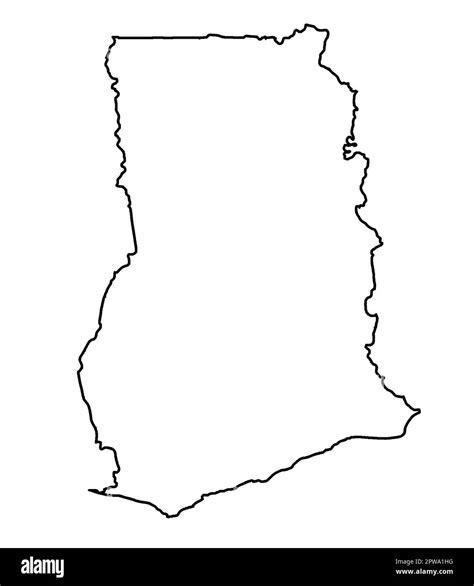 Ghana Country Outline, Silhouette Map Stock Vector Image & Art - Alamy