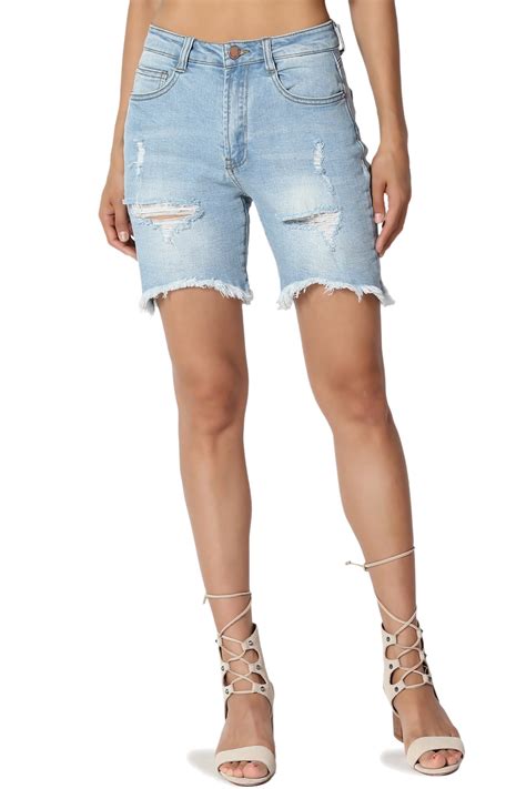 Womens Long Denim Board Shorts at Christina Gonzales blog