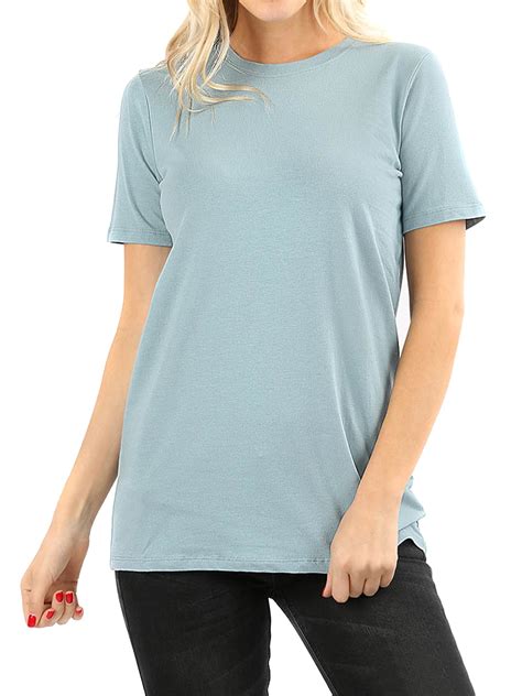 Zenana Women & Plus Cotton Crew Neck Short Sleeve Relaxed Fit Basic Tee ...