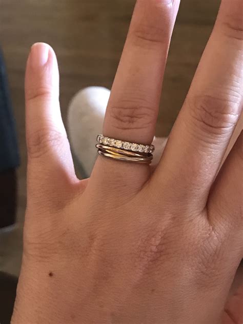 Show me your XS Cartier Trinity Ring worn with E-ring as wedding band ...