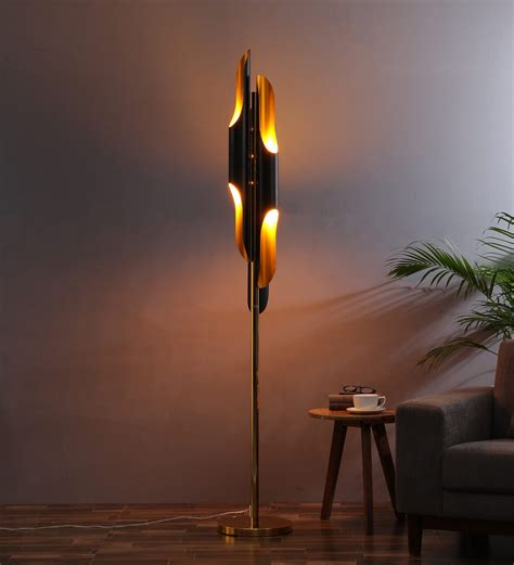 Buy Black Metal Shade Floor Lamp with White Base by Stello at 46% OFF ...