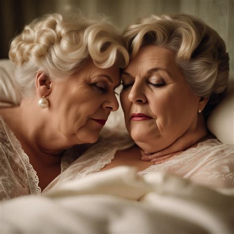 Two lesbian grannies in lace nightgowns, lying in by cleverjoe on ...