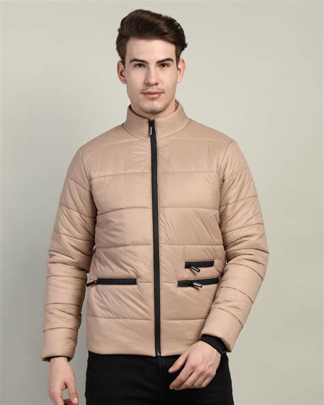 Buy Men's Beige Puffer Jacket Online at Bewakoof