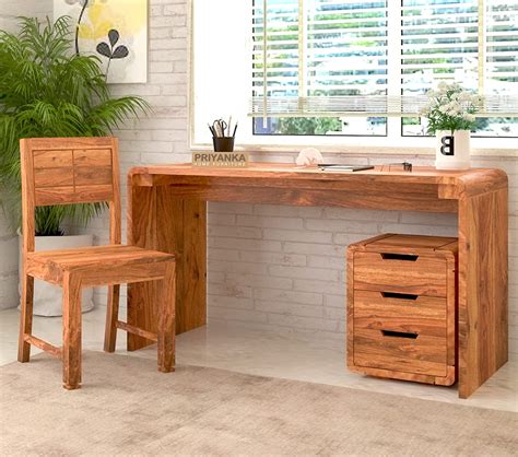 Solid Sheesham Wood Study Table Students with Chair | Writing Table ...