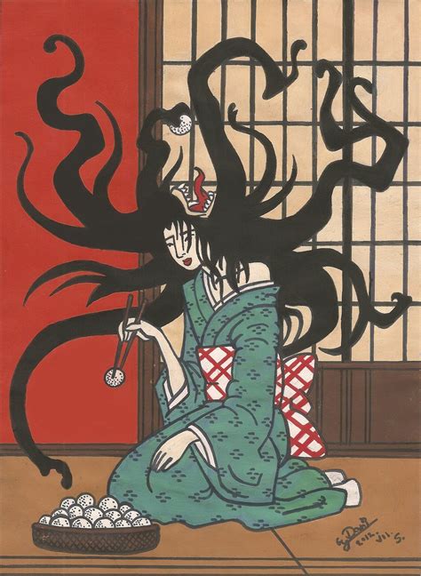 Japanese mythical creatures, Japanese art, Folklore art