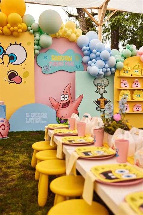 Pastel Spongebob Theme Birthday Party | Spongebob birthday party ...