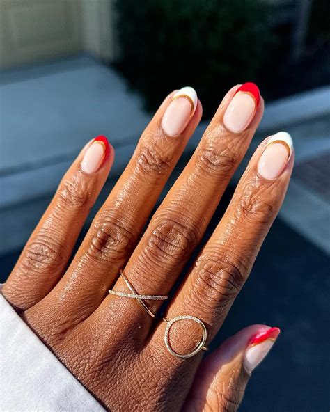 Lauren | Candy Cane French Tips using @essie skinny dip, blanc, not red ...