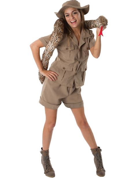 Womens Khaki Safari Zoo Keeper Uniform Animal Explorer Fancy Dress ...