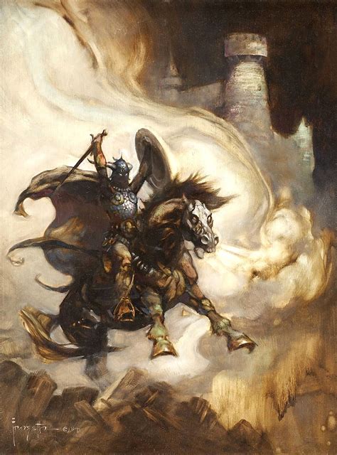 Frank Frazetta, "Warrior on Steed" 1984 | Frank frazetta, Scifi fantasy ...