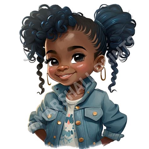 Black Girl Clip Art, Digital Download Bundle, Little Black Girl Png ...