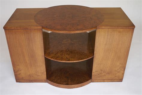 Art Deco Walnut Coffee table. with nests tables each side - Paul Watson Antiques