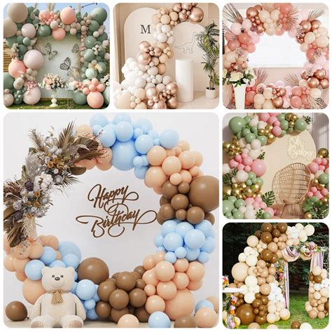 82pcs Coffee Brown Nude Latex Balloon Set Garland Arch Kit Wedding Birthday Party Decor Baby ...