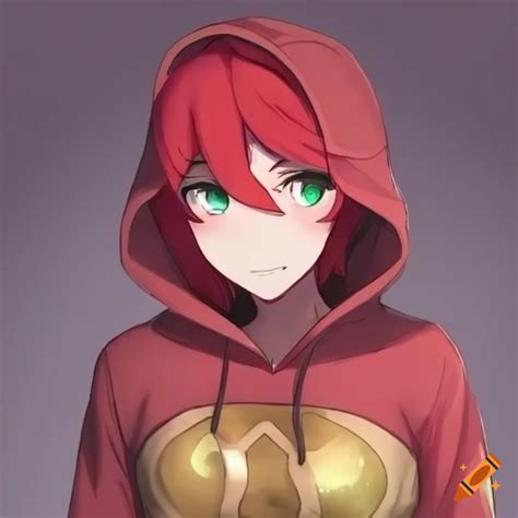 Pyrrha nikos from rwby in a hoodie