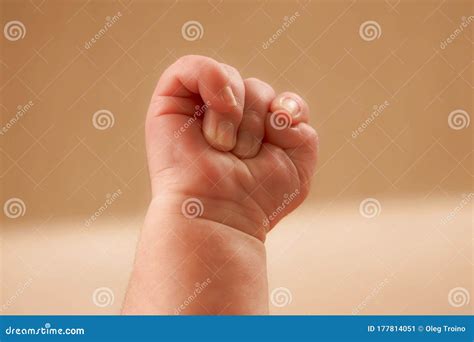 Newborn Baby`s Hand Clenched into a Fist Stock Image - Image of finger ...