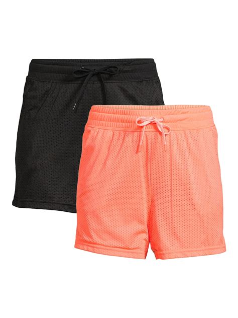 Athletic Works Women's Mesh Shorts with Pockets, 2-Pack - Walmart.com