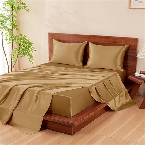 Amazon.com: THXSILK 100% Mulberry Silk Bed Sheets Set - 4pcs Pure Silk ...