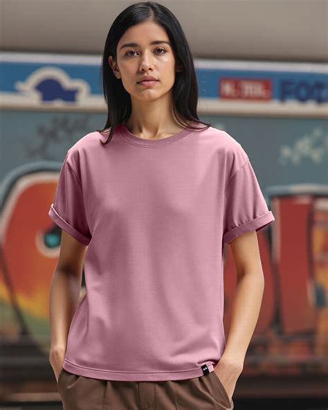 Buy Women's Purple Boyfriend T-shirt Online at Bewakoof
