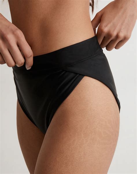 High-Rise Crossover Bikini Bottom | Madewell