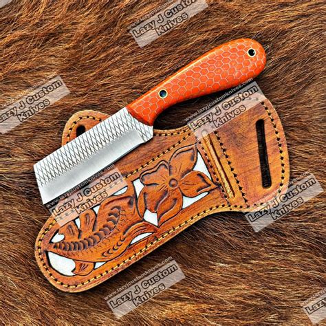 Handmade rasp steel bull cutter knife – Lazy J Custom Knives