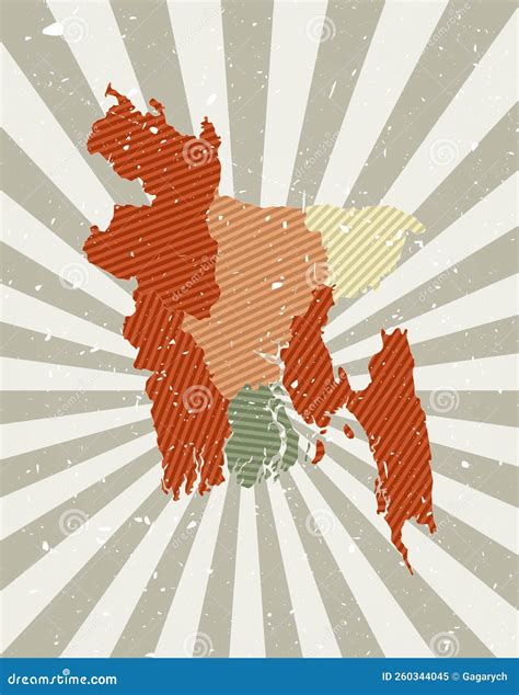 Bangladesh vintage map. stock vector. Illustration of cartography - 260344045