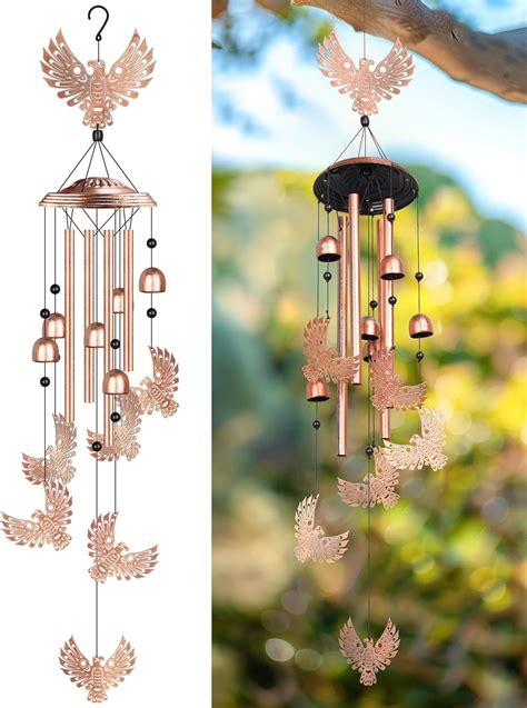 Amazon.com : NiHome Handcrafted Thunderbird Metal Wind Chimes for ...