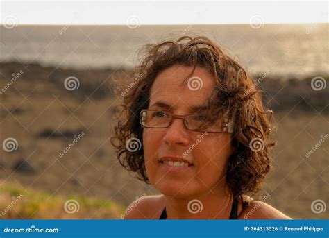 Portrait of Beautiful Brunette Mature Woman with Eyeglasses Stock Photo - Image of eyeglass ...