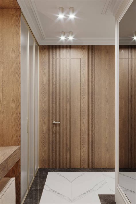 Гардеробная напротив входа с дверью скрытого монтажа | Дверь, Интерьер ...