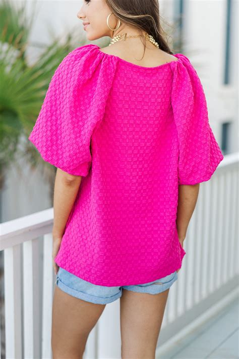 Go All Out Hot Pink Blouse – Shop the Mint