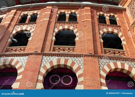 Spanish Architecture Made by Red Bricks Stock Image - Image of wall ...