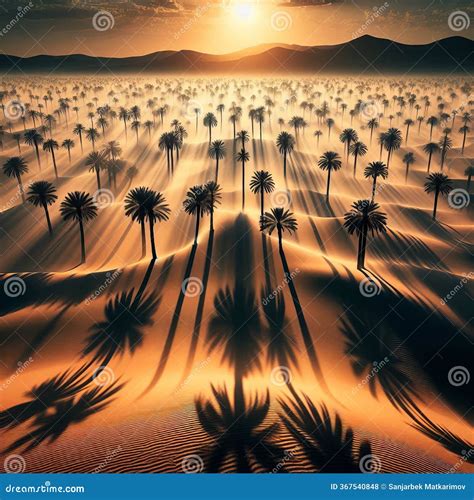 Desert Mirage: A Sunset Oasis In An Orange Slice Royalty-Free Stock ...