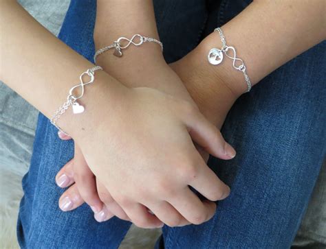 Silver Mother Two Daughter Infinity Bracelet Set of 3, Mother 2 ...