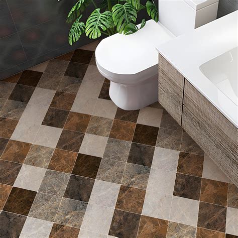 Brown Slip Resistant Floor Tile 12" x 24" Brick Look Singular PVC Tile ...