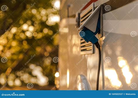 RV Motorhome Electric Hookup Stock Image - Image of coach, outdoor ...