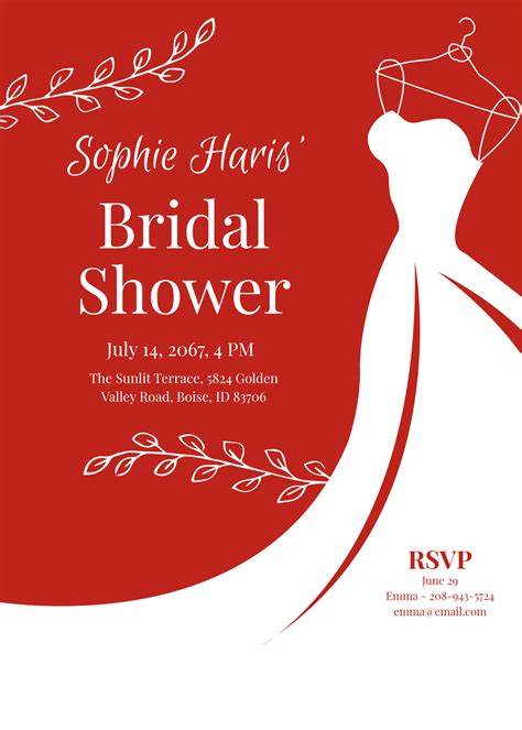 Sample Electronic Bridal Shower Announcement Free And Customizable