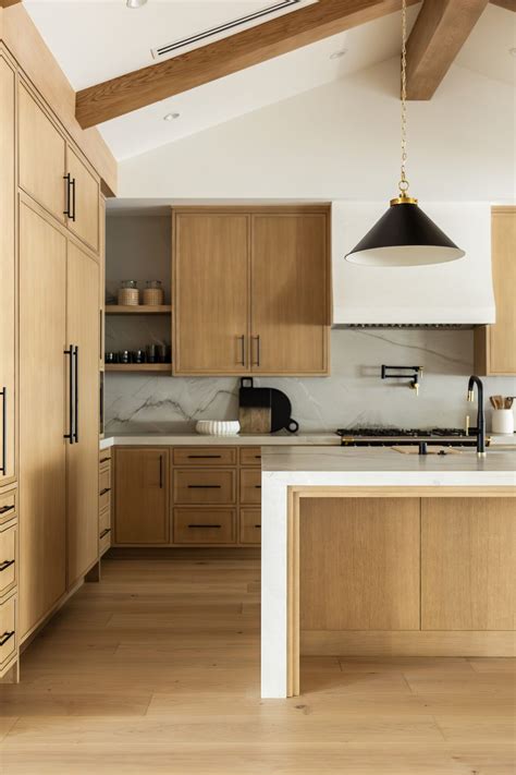 Modern White Kitchen Oak Floor