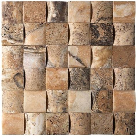 Antico Onyx Travertine Tumbled Round Faced Mosaic Tile 4x4" - Product Page