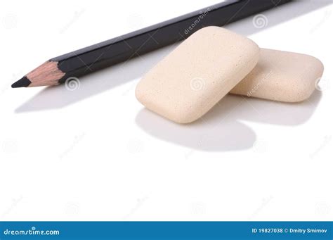 Pen and erasers stock photo. Image of black, stationary - 19827038
